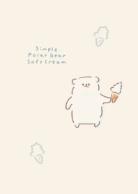 Simple Polar bear Soft cream Beige