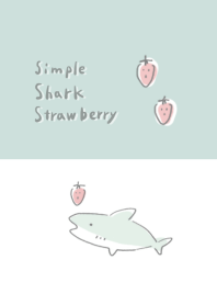 simple Shark strawberry white gray.