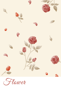 Flower 002-2 (rose/Red/Beige)