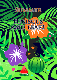 Summer<Hibiscus and leaf2>