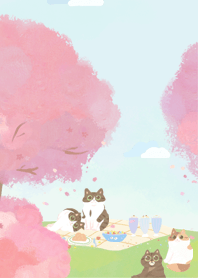 let's go picnic with cats! sakura ver