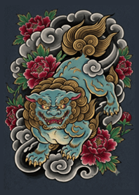 Japanese Tattoo Style: Lion Dog