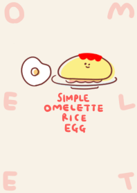 simple Omelette rice fried egg beige.