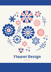 Flower Design-pink blue-@Fusshi