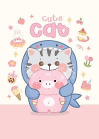 Hello Cat & Pig Cute