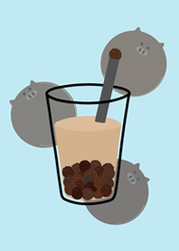 喝杯珍豬奶茶！(水藍色)