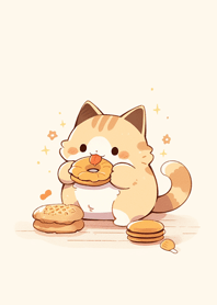a cat eating cookies