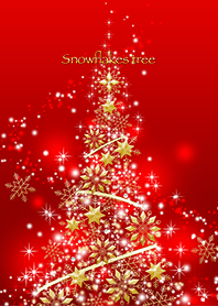 Snowflakes tree - Red & gold