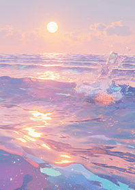 Clear pink-blue sea (purple)