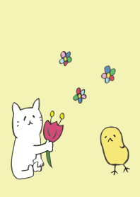 猫とひよこ