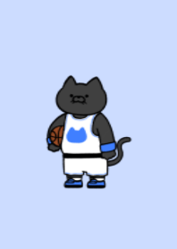 Basketball black cat.(pastel07)