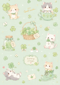 A cat and a lucky clover. 1
