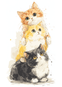 空を夢見る三匹の猫