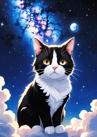 Night Moon Star Cat d1CEF6