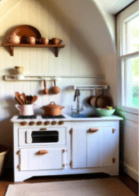 Kitchen tools and playhouse