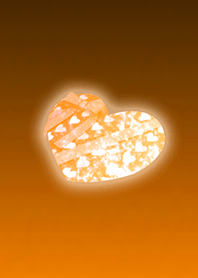 Orange gift heart