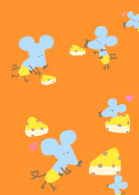 #子年（ねずみどし)で可愛いネズミとチーズ