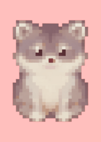 Raccoon Pixel Art Theme  Pink 02