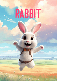 Simple Happy white rabbit Theme