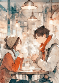 かわいいカップルとコーヒー V.4