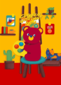 Cute bear with paint room