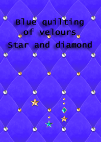 Blue quilting of velours(Star,diamond)