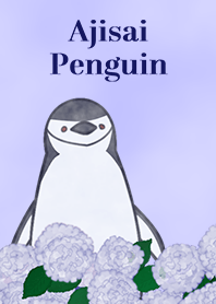 Hydrangea and Penguin -Blue
