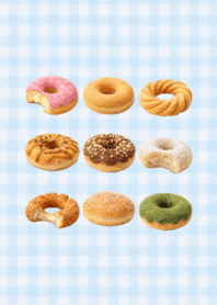 Donut Felt Light Blue Simple Sweets