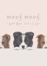 Woof Woof - Border Collie - PASTEL PINK