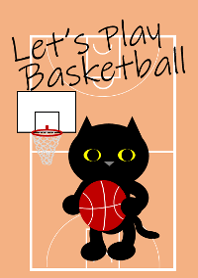 猫のみーたろうとバスケットボール