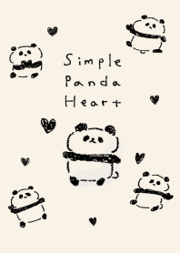 simple Panda heart black beige
