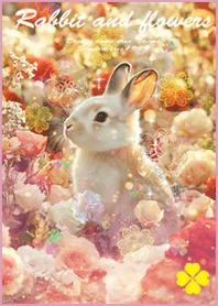 Rabbit and flowers1*