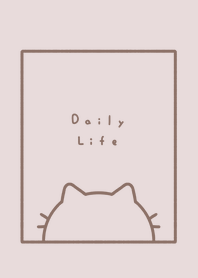 Cat Head (line) /pink beige