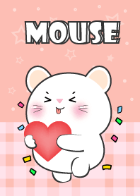 I Love U Cute White Mouse Theme