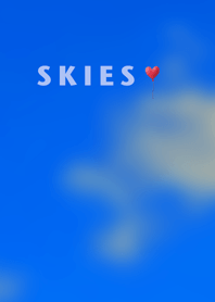 SKIES ~a red heart-shaped balloon