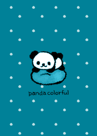 Panda colorful - turquoise Polka dots 02