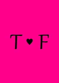 Initial "T & F" Vivid pink & black.