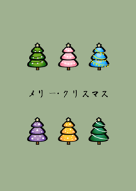 Simple Cute Christmas tree(grey green)