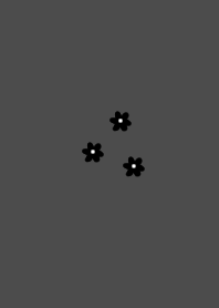 Matte black grey and black flowers.