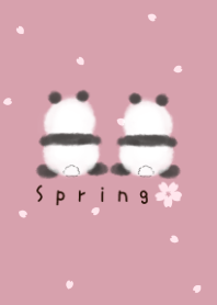 "Sakura" and twin pandas and dull pink