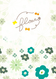 Happy flower-Japanese paper x green-