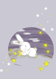Moon, stars and rabbit