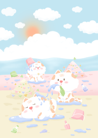 Lets splash water with little cats
