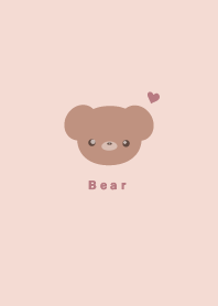 simple cute teddy bear pink beige