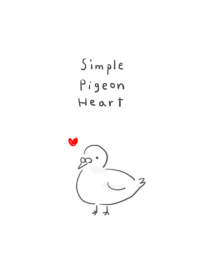 simple pigeon heart white gray.