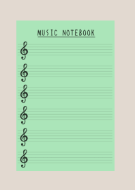 MUSIC COLOR NOTEBOOK-APPLE GREEN-BEIGE