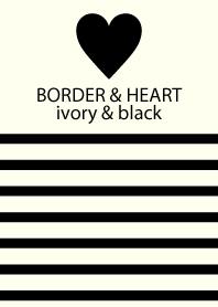 BORDER & HEART-ivory&black-