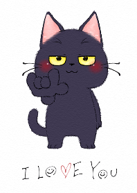 A cat who learned "I LOVE YOU"