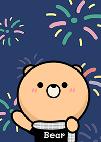 Bear look fireworks!