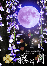 Wisteria flower and strawberry moon2